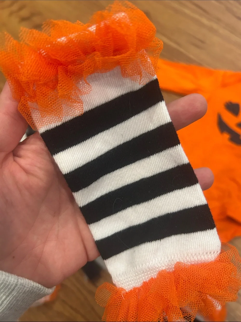 Orange Pumpkin Tutu Dress with Bow - Baby Halloween Costume 9 Months
